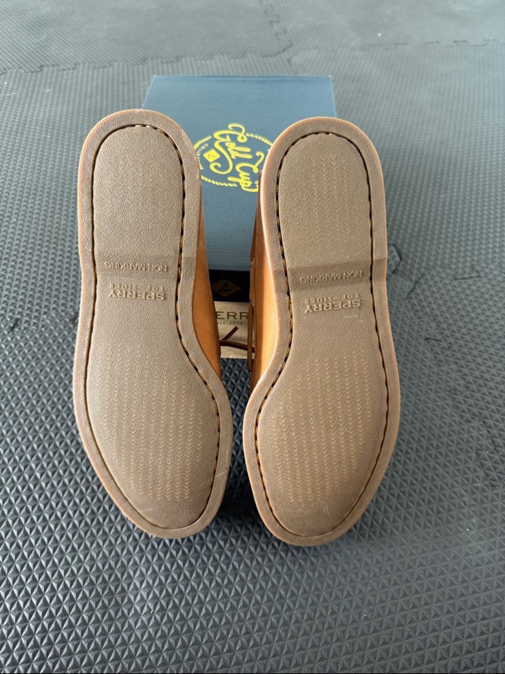 Sperry Men’s Tan Leather 2-Eye Gold Sahara Boat Shoes BRAND NEW! - Picture 6 of 10